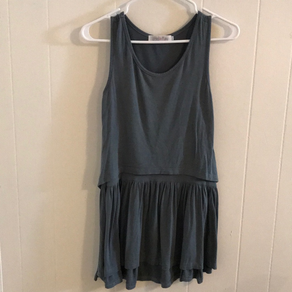 Dark green latched mama peplum nursing top XS